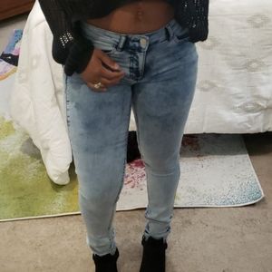 H&M Faded Distressed Divided Skinny Jeans